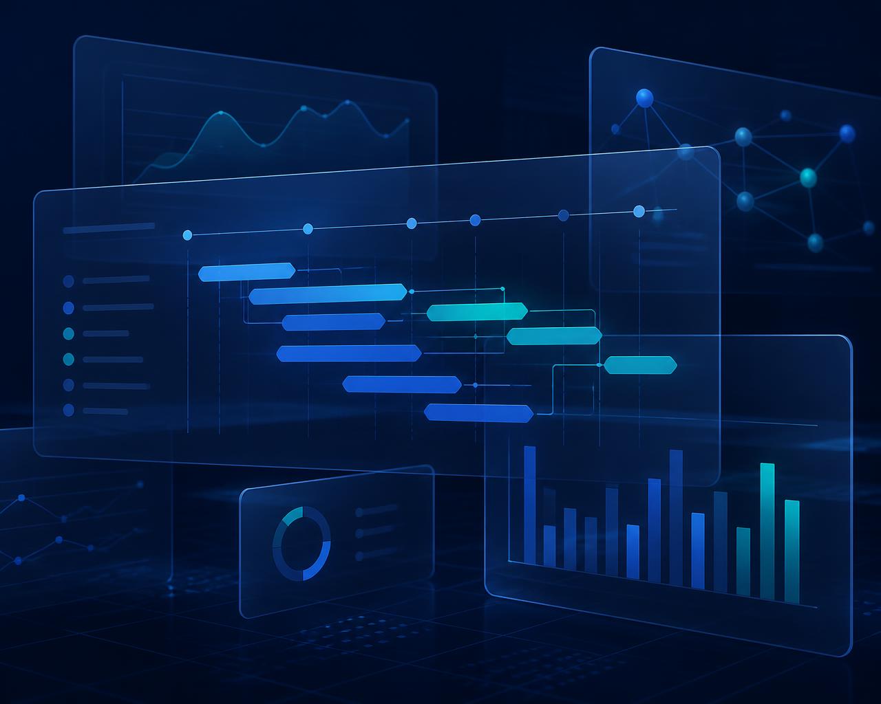 Illustration of portfolio roadmaps, capacity charts and connected delivery data
